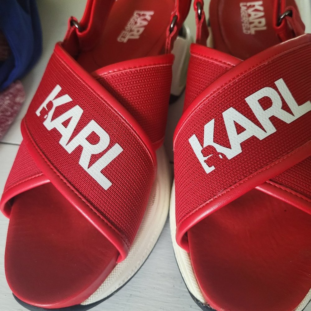 Karl Lagerfeld Red Sandals - US 8